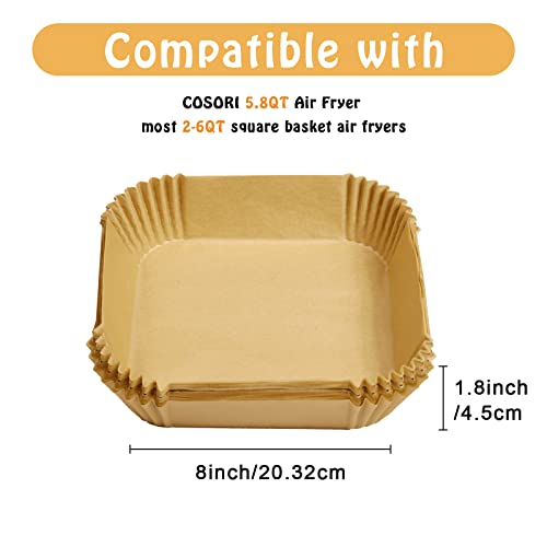 SIUDANGKA Air Fryer Disposable Paper Liner for COSORI Air Fryer, 100 Pcs Non-Stick Parchment Liners Compatible with COSORI CP150-AF COSORI Pro Air Fryer Oven Combo