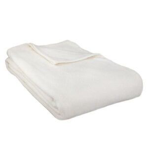 cozy fleece alta luxury hotel fleece blanket, ivory, full