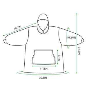 sunyana Wearable Blanket Hoodie for Women and Men, Worm and Cozy Thickened Flannel Blanket Sweater with Large Pockets, One Size Fits All(Moon)