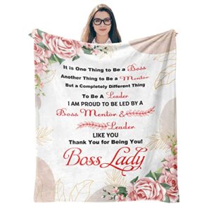 Boss Lady Gifts For Women, Gifts For Female Boss Blankets 60"x50", Boss Day Gifts, Boss Appreciation Gifts For Women, Boss Birthday Gifts For Women, Going Away Gift for Boss, Boss Gifts For Christmas