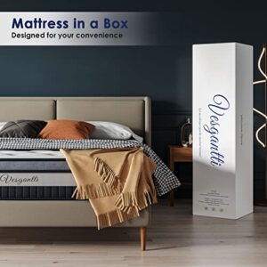 Vesgantti Full Mattress 10 Inch Innerspring Multilayer Hybrid Full Size Mattress - Ergonomic Design with Memory Foam and Pocket Spring Mattress Full Size - Box Top Series Medium Firm Feel