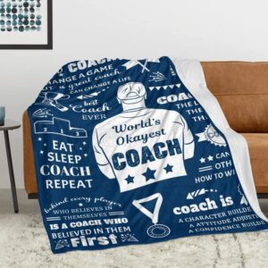 NIAXAYER Coach Gifts for Men Best Coach, Cheer Coach Gifts, Coach Appreciation Gift Flannel Throw Blanket 60"×50"