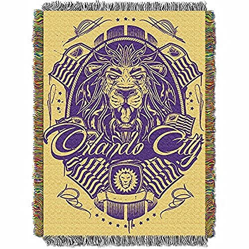 The Northwest Company MLS Orlando City FC Woven Tapestry Throw Blanket, 48" x 60", Handmade