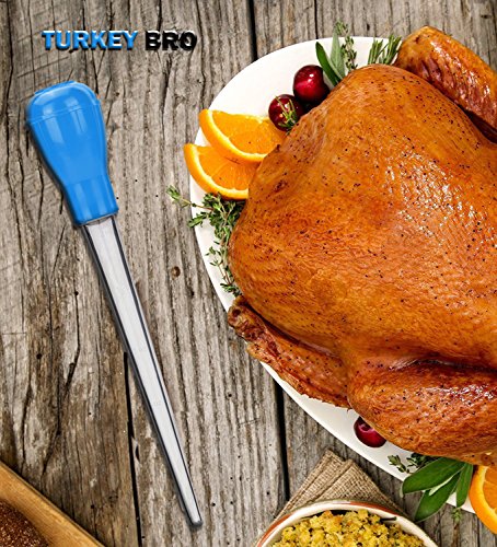 Long Turkey Basters for Cooking with Measurements, Only for Room Temperature Liquids, Blue and Black Color