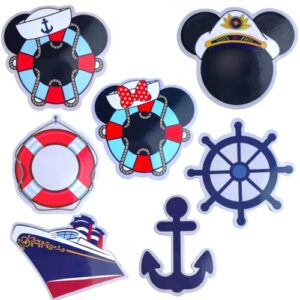 7pc magnets for cruise door ship line magnet | magic mouse magnetic decorations | captain mouse souvenirs pins with anchor dream for cabin wall decoration | holiday collectibles decor