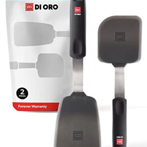 DI ORO Silicone Turner Spatula Set - Kitchen Spatulas for Nonstick Cookware - 600°F Heat-Resistant BPA Free Egg Spatula & Small Cookie Turners – Non Stick Flippers for Cooking - Dishwasher Safe