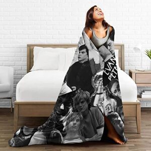 MEROHORO Evan Peters Collage Blanket (3 Sizes), Warm, Lightweight & Cozy, Super Soft & Comfy Flannel Blanket, Fleece Blanket, Microfiber Anti-Pilling Plush Blanket for Couch, Bed, Sofa, 50"x40"