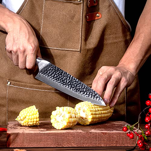 8 inch Japanese Chef Knife,Pro Ultra Sharp Kitchen Knife High Carbon Steel Chef's Knives Durable Sharp Cooking Knife For Meat, Vegetables, fruits and seafood, Ergonomic Handle for Home/Restaurant