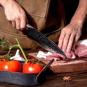 8 inch Japanese Chef Knife,Pro Ultra Sharp Kitchen Knife High Carbon Steel Chef's Knives Durable Sharp Cooking Knife For Meat, Vegetables, fruits and seafood, Ergonomic Handle for Home/Restaurant