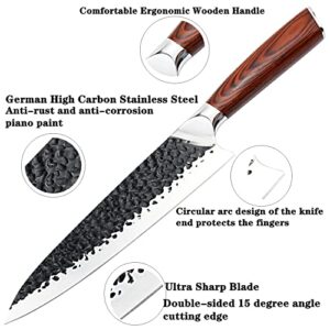 8 inch Japanese Chef Knife,Pro Ultra Sharp Kitchen Knife High Carbon Steel Chef's Knives Durable Sharp Cooking Knife For Meat, Vegetables, fruits and seafood, Ergonomic Handle for Home/Restaurant