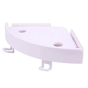 White Triangular Shower Shelf, Bathroom Shelf, Dust‑Proof Hotel For Home Bathroom Laundry