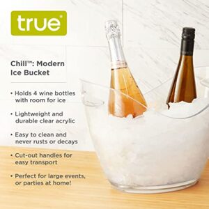 True Chill Clear Ice Bucket - Wine Buckets for Parties - 4 Bottle Capacity Champagne & Wine Acrylic Ice Bucket - 2 Gallon Plastic Ice Bucket Set of 1