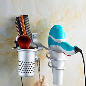 Hair Dryer Holder, Hair Dryer Organizer Wall Mount Hair Blow Dryer Hanging Rack Spiral Hair Styling Stand Organizer With Cup Perfect Bathroom Washroom Accessories Storage(#1)