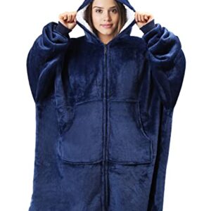 Oversized Wearable Blanket Hoodie,Unisex Sherpa Blanket, Super Soft Cozy Blanket Hoodie, Oversized Sweatshirt Size with Pocket for Adult Women Men