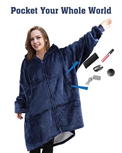 Oversized Wearable Blanket Hoodie,Unisex Sherpa Blanket, Super Soft Cozy Blanket Hoodie, Oversized Sweatshirt Size with Pocket for Adult Women Men