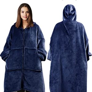 Oversized Wearable Blanket Hoodie,Unisex Sherpa Blanket, Super Soft Cozy Blanket Hoodie, Oversized Sweatshirt Size with Pocket for Adult Women Men