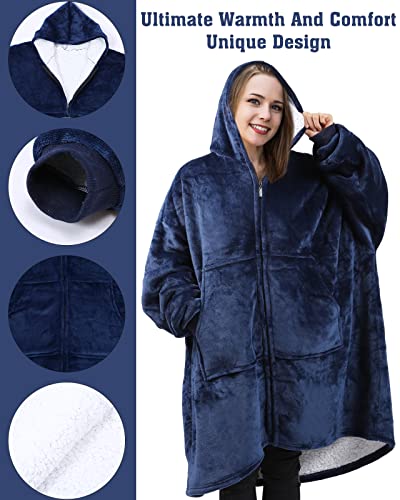 Oversized Wearable Blanket Hoodie,Unisex Sherpa Blanket, Super Soft Cozy Blanket Hoodie, Oversized Sweatshirt Size with Pocket for Adult Women Men