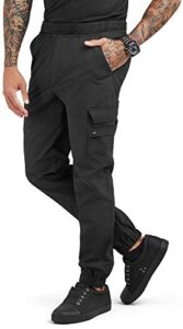 men's performance stretch jogger chef pant (black, medium)