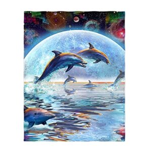 happy dolphins printing super soft throw blanket for bed sofa lightweight blanket size 58 x 80 inch