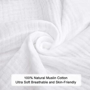 PHF 100% Cotton Muslin Blanket King Size 108" x 90", Lightweight and Breathable Blanket for All Season, Ultra Soft Blanket Layer for Couch Bed Sofa, Elegant Home Decoration White