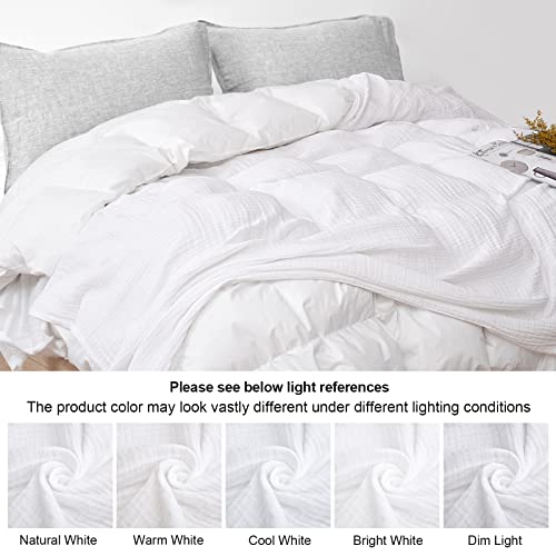 PHF 100% Cotton Muslin Blanket King Size 108" x 90", Lightweight and Breathable Blanket for All Season, Ultra Soft Blanket Layer for Couch Bed Sofa, Elegant Home Decoration White