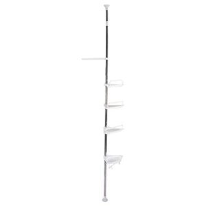 shower shelves rack,4-tier bathroom height 63" -118" adjustable telescopic shower shelf shower corner rack