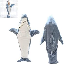 shark blanket, shark blanket adult hoodie, cozy soft flannel wearable shark blanket adult (66.9 * 27.5in)