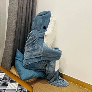 Shark Blanket, Shark Blanket Adult Hoodie, Cozy Soft Flannel Wearable Shark Blanket Adult (66.9 * 27.5in)