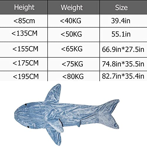 Shark Blanket, Shark Blanket Adult Hoodie, Cozy Soft Flannel Wearable Shark Blanket Adult (66.9 * 27.5in)