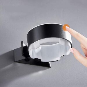 No Drilling Aluminum Alloy Material Hair Dryer Holder, Blower(9482BS matte black hair dryer)