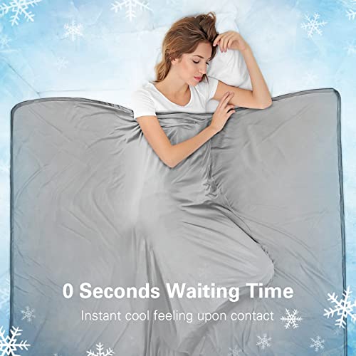 iBune Cooling Blankets for Hot Sleepers, 60" x 90" Twin Size Cool Blankets for Bed with Double Side Enhanced Cooling Q-max >0.46, Skin-Friendly Breathable Cold Blankets for Sleeping