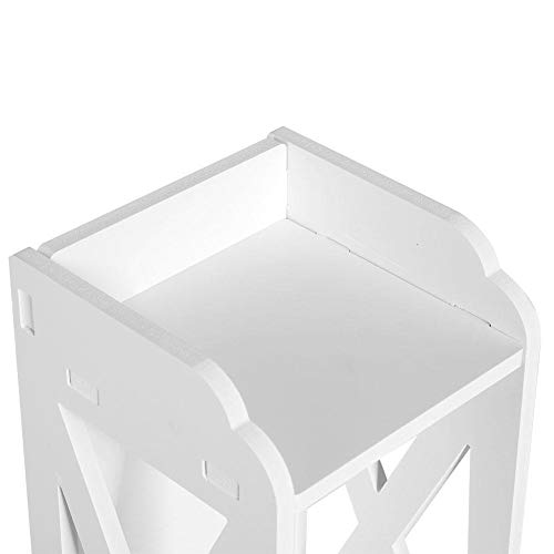 Bathroom Cabinet, Bathroom Storage Corner Floor Cabinet Modern White Wood Cupboard Shelf Tissue Storage Rack Toilet Towel Storage Shelf Organizer Cupboard Shelf , 31.5 x 6.1 x 5.9 in