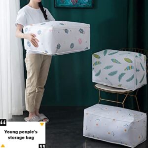 sjgtcmkj storage bag large capacity foldable, used to store clothes, quilts, blankets, sheets, socks, etc., with strong zipper, 1 pc, white