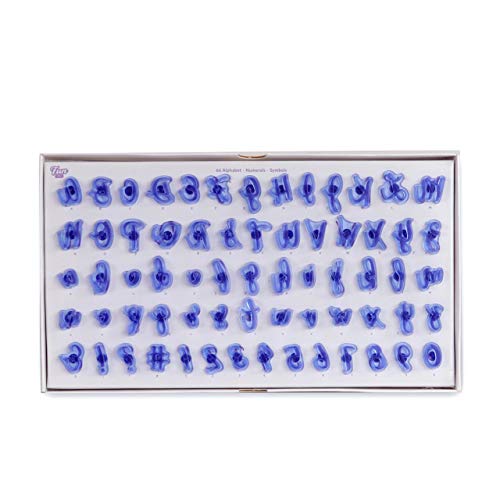 PME Fun Fonts Cupcake & Cookie Stamping Set of 66, blue, standard