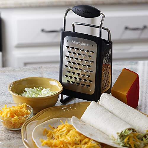 Microplane Four Sided Stainless Steel Ultra-Sharp Multi-Purpose Box Grater - Slicer, Fine, Ribbon, and Extra Coarse Blade Styles