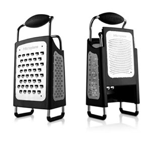 Microplane Four Sided Stainless Steel Ultra-Sharp Multi-Purpose Box Grater - Slicer, Fine, Ribbon, and Extra Coarse Blade Styles