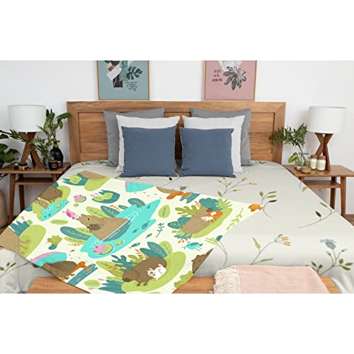 ARTBLANKET Capybara On Jungle Green Throw Blanket Fannel Fleece Super Soft Funny Blanket Travel Throw Blanket for Bed Couch Sofa 40 x 50 Inch for Kid