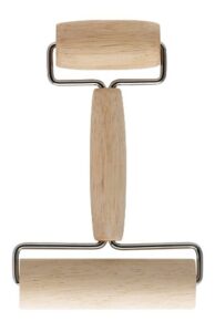 mrs. anderson’s baking double dough roller, wood, 7-inches x 4.5-inches
