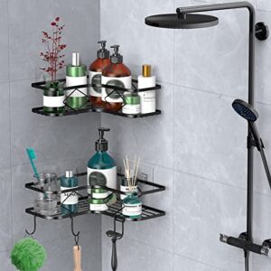 Kadolina 2 Pack Corner Shower Caddy Shelf, Corner Shower Caddy Tension Pole, 4 Tier Adjustable Shower Shelves