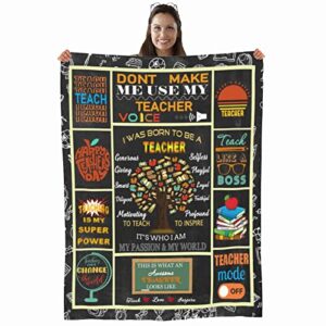 teacher blanket gifts for teachers - lightweight soft throws blankets for teacher appreciation teacher's day birthday back to school retirement gift ideas 50"x40"