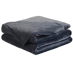 easeland soft queen size blanket all season warm microplush lightweight thermal fleece blankets for couch bed sofa,90x90 inches,dark grey