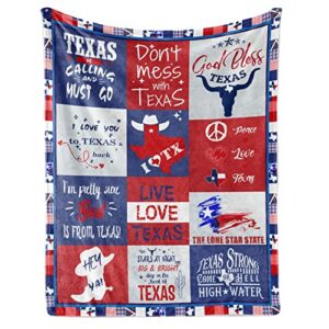 shanfeirui texas themed blanket - 50" x 60" - featuring longhorns - ultra soft throw for men, women, girls and boys - ideal gift for birthdays and special occasions - by texas gifts and souvenirs.