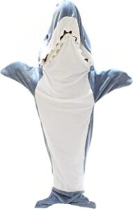 2023 new shark blanket adult - shark onesie blanket wearable shark blanket super soft cozy flannel hoodie -shark blanket hoodie (190 * 90cm(l))