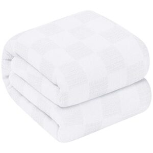 oakias summer cotton blanket queen white – lightweight thermal blanket – 350 gsm – 90 x 90 inches – ideal for all seasons – perfect for covering any bed