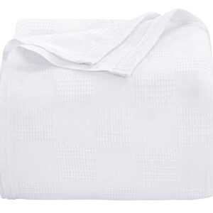 Oakias Summer Cotton Blanket Queen White – Lightweight Thermal Blanket – 350 GSM – 90 x 90 Inches – Ideal for All Seasons – Perfect for Covering Any Bed