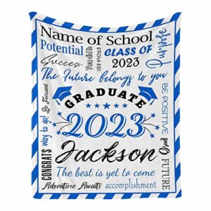 interestprint custom graduation blanket personalized class of 2023 blanket graduation party supplies for him her senior graduation gift class of 2023 gifts