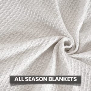 CHATEAU HOME COLLECTION Thermal Blankets, King Size Cotton Blanket for The Bed, Gifts for Women, Waffle Blankets King Size for King Bed, White Blanket, Plush Blanket for All Seasons