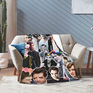 Blanket Robert Pattinson Soft and Comfortable Warm Fleece Blanket for Sofa,Office Bed car Camp Couch Cozy Plush Throw Blankets Beach Blankets