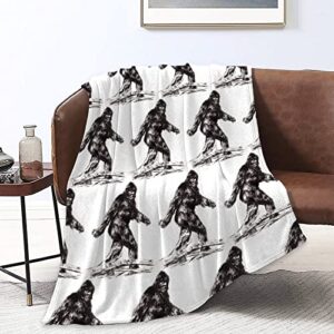 luxurious warm and cozy flannel wearable blanket wrap lightweight soft throw blanket robe for reading snuggling napping (80"x60", for bigfoot sasquatch)