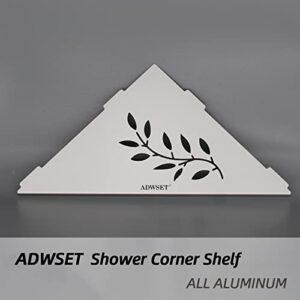 ADWSET Shower Shelf, Shower Corner Shelf Bathroom Organizer for Inside Shower Storage&Kitchen Organization, No Drilling/Rustproof/‎Aluminum Bathroom Accessories